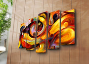 Quadro Decorativo em Tela (5 Peças) Multicolor – Suede 100% com Moldura de Madeira 3 cm – 105 x 70 cm