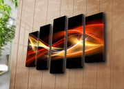 Conjunto de Quadros em Tela Multicolor (5 Peças) 105x70 cm — Suede 100% e Moldura de Madeira | 5PATK-243