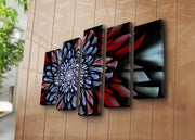 Conjunto de Quadros Decorativos em Tela Suede (5 Peças) Multicolor — 105 x 70 cm, Moldura de Madeira