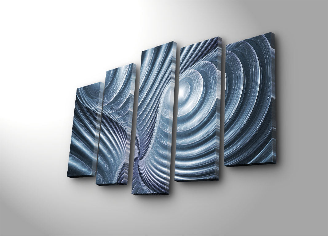 Quadro Decorativo Multicolor em Tela de Camurça 100% – Conjunto 5 Peças, 105x70 cm, Moldura de Madeira 3 cm