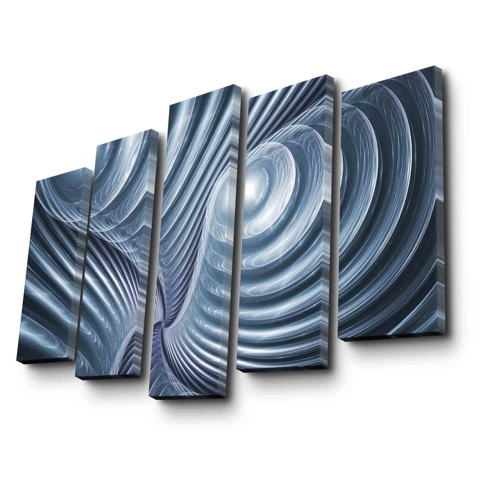 Quadro Decorativo Multicolor em Tela de Camurça 100% – Conjunto 5 Peças, 105x70 cm, Moldura de Madeira 3 cm