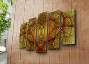 Tela Decorativa Multicolor 5 Peças 105x70 cm – Suede 100% com Moldura de Madeira (5PATK-247)