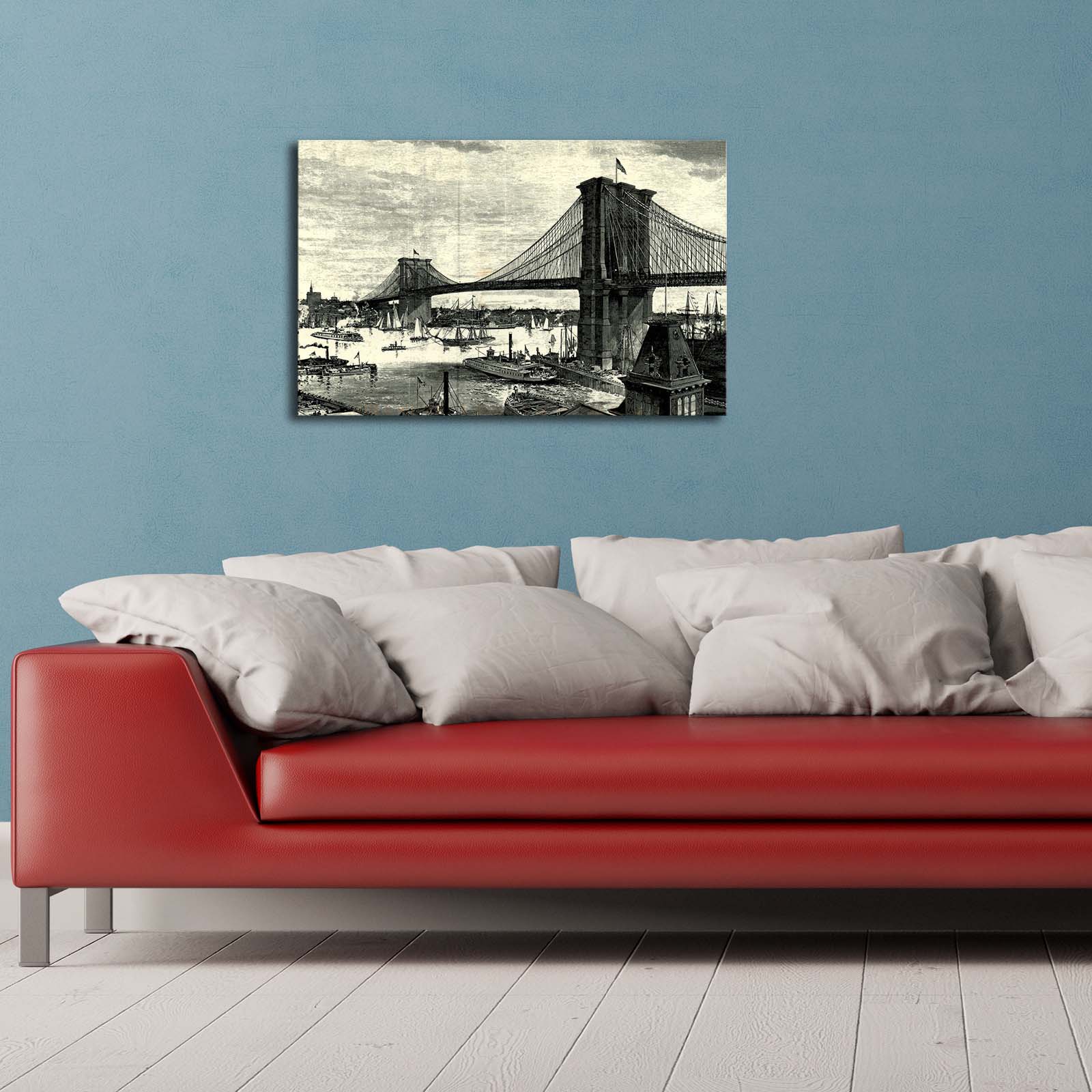 Tela Canvas Decorativa Multicolor 45x70 cm — 100% Camurça, Moldura de Madeira 3 cm (4570BRC-1)