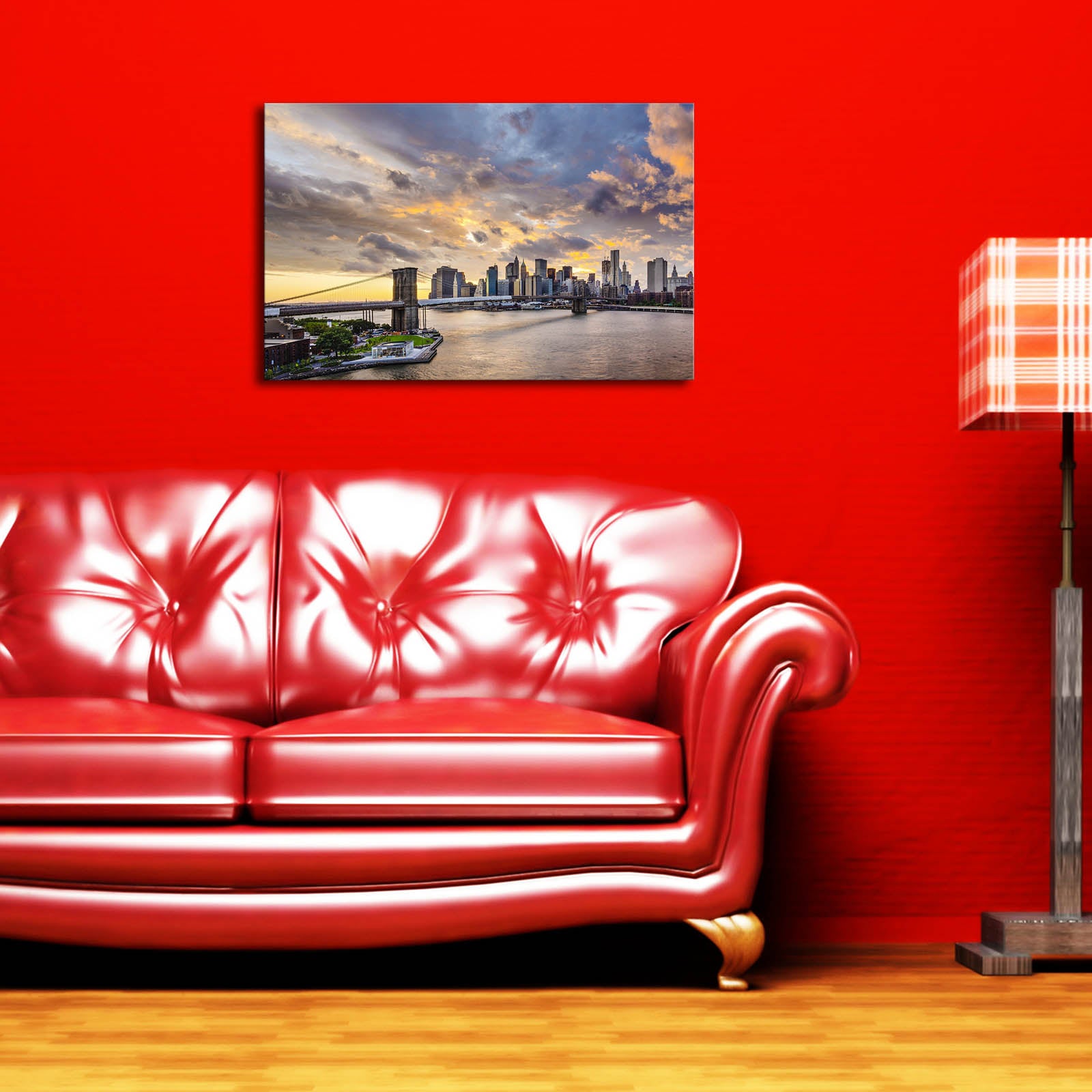 Quadro em Tela Decorativa Multicolor 45x70 cm (4570BRC-3) – Moldura em Madeira 3 cm, Tela em Camurça 100%