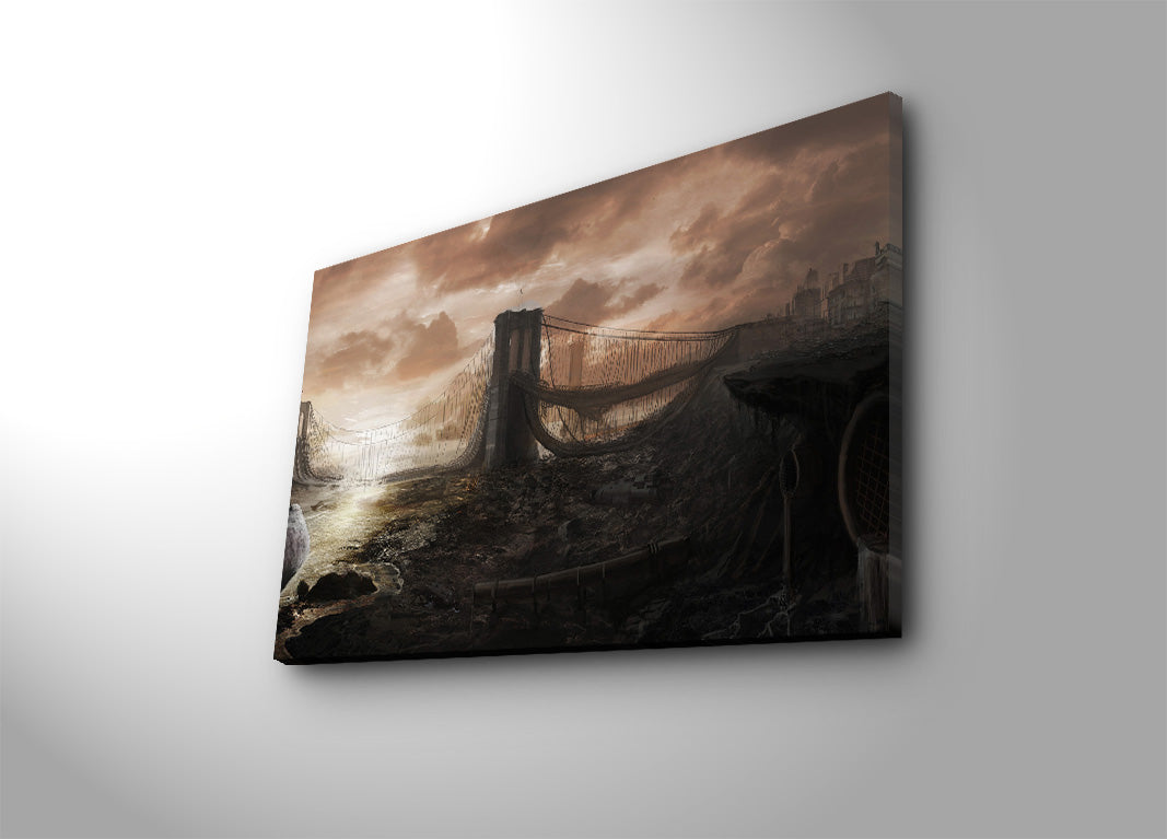 Quadro Tela Decorativa Multicolor 45x70 cm, Canvas 100% Camurça, Moldura de Madeira 3 cm – 4570BRC-7