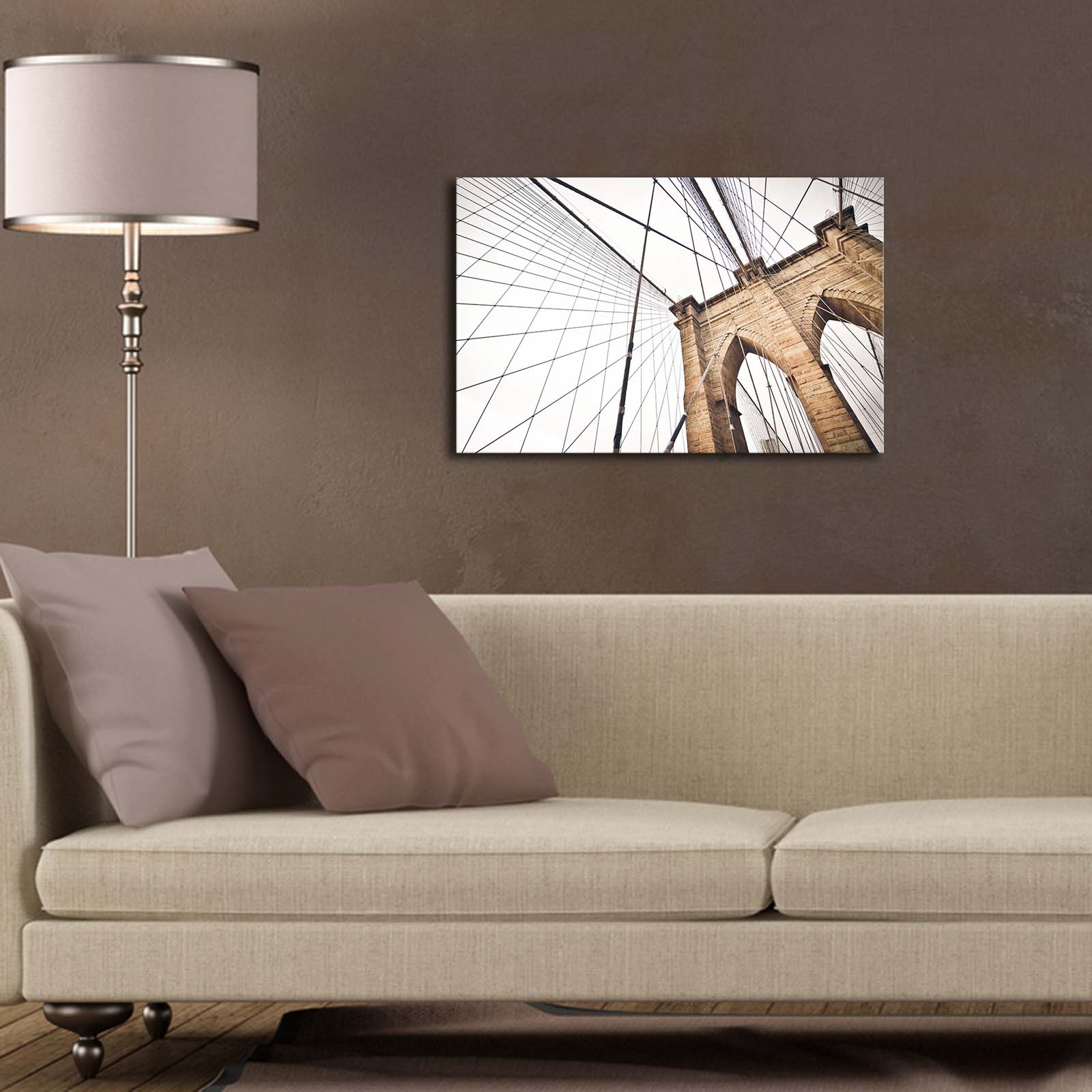 Quadro Decorativo em Tela de Camurça Multicolor 45x70 cm com Moldura de Madeira (3 cm) – 4570BRC-8