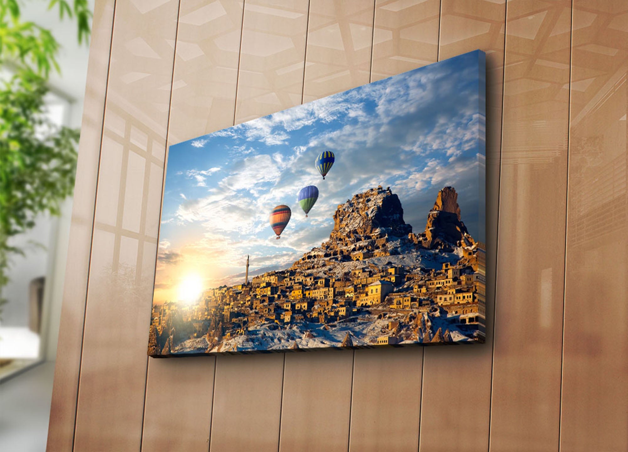 Tela Decorativa em Canvas 100% Camurça Multicolor 45x70 cm com Moldura de Madeira 3 cm