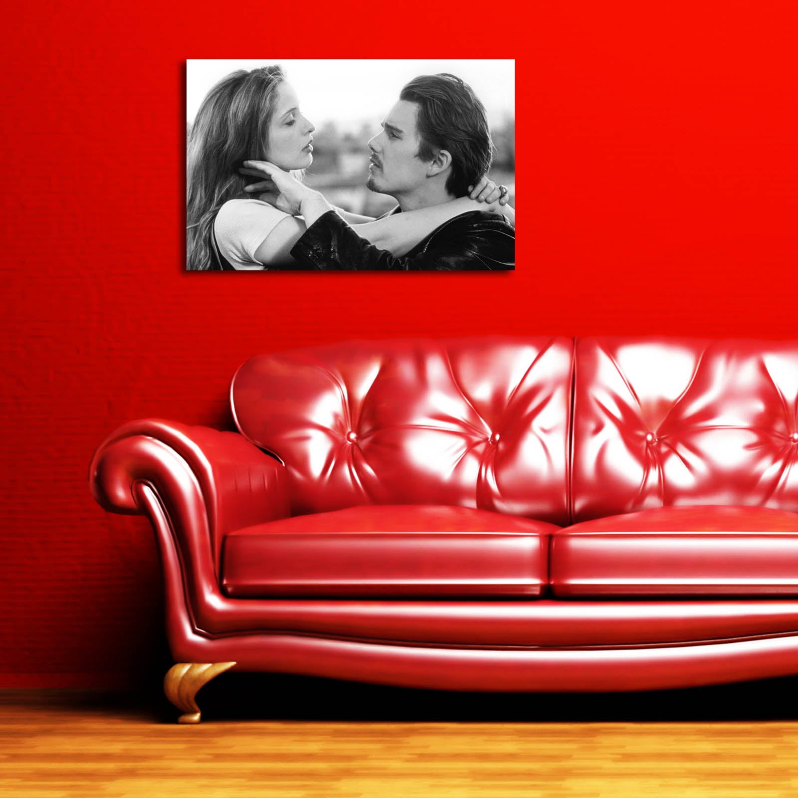 Tela Decorativa Multicolor 45x70 cm em Suede Canvas com Moldura de Madeira 3 cm – 4570BSC-7