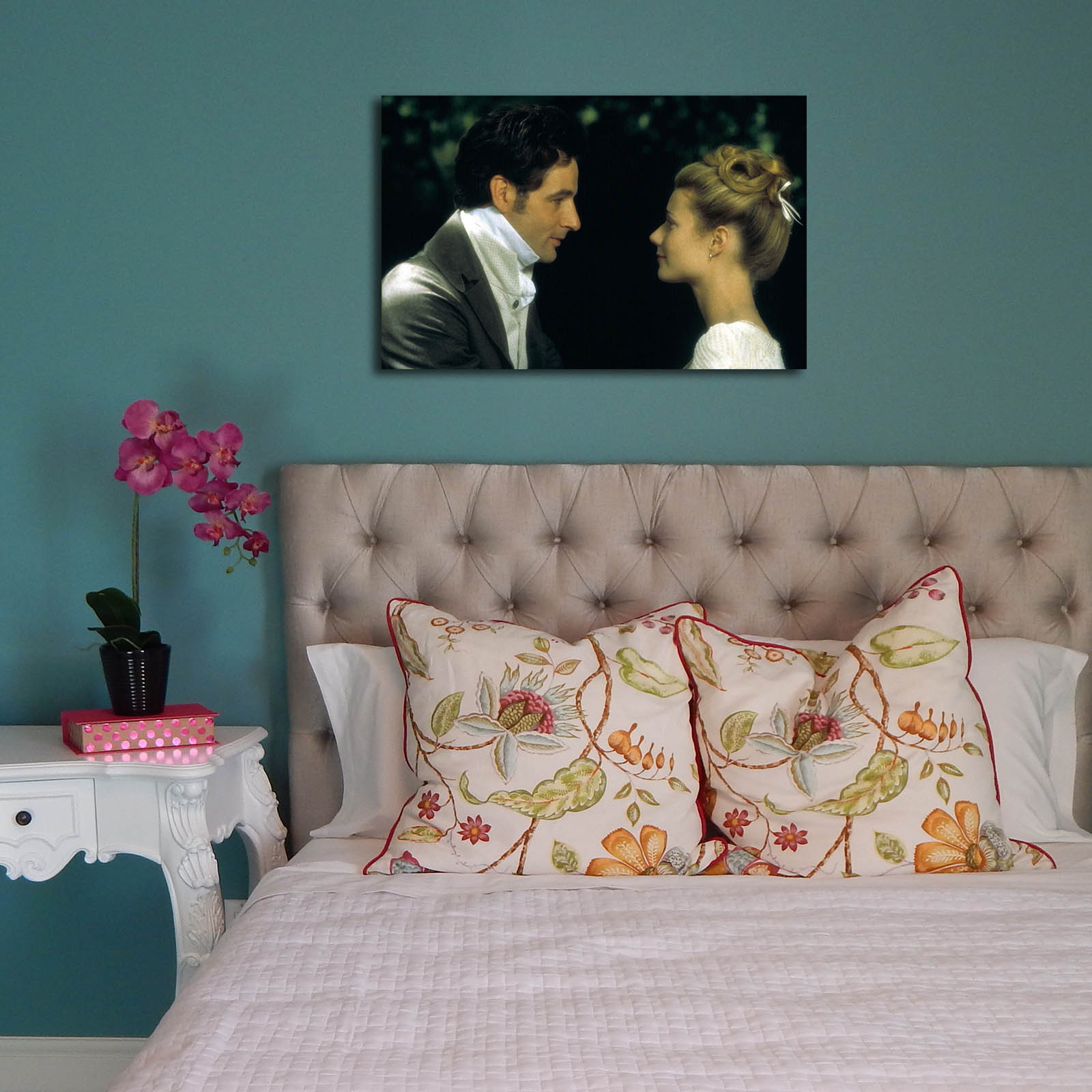 Tela Decorativa Multicolor 45 x 70 cm – Camurça 100% com Moldura de Madeira (3 cm)