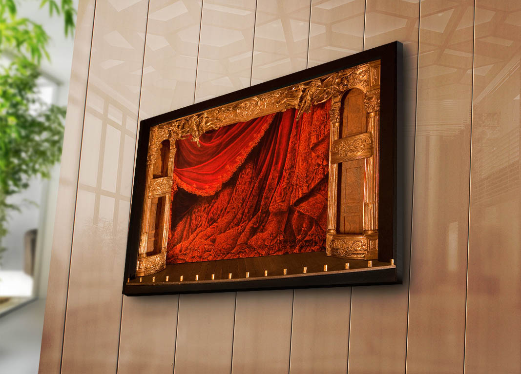 Quadro em Tela Decorativa Multicolor 45x70 cm | Camurça 100% | Moldura de Madeira 3 cm