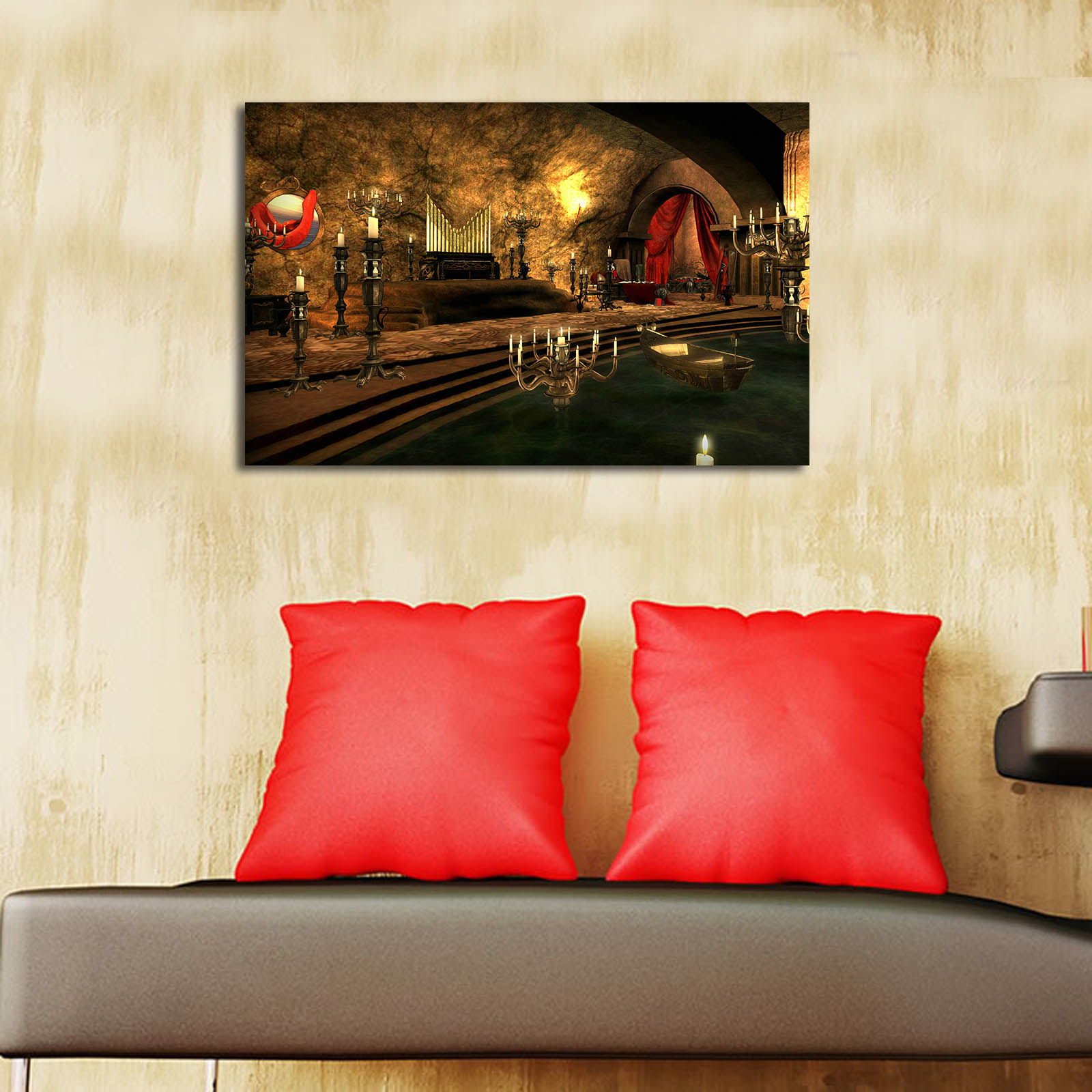 Quadro em Tela Multicolor 45x70 cm – Canvas 100% Camurça com Moldura de Madeira 3 cm (4570POC-7)