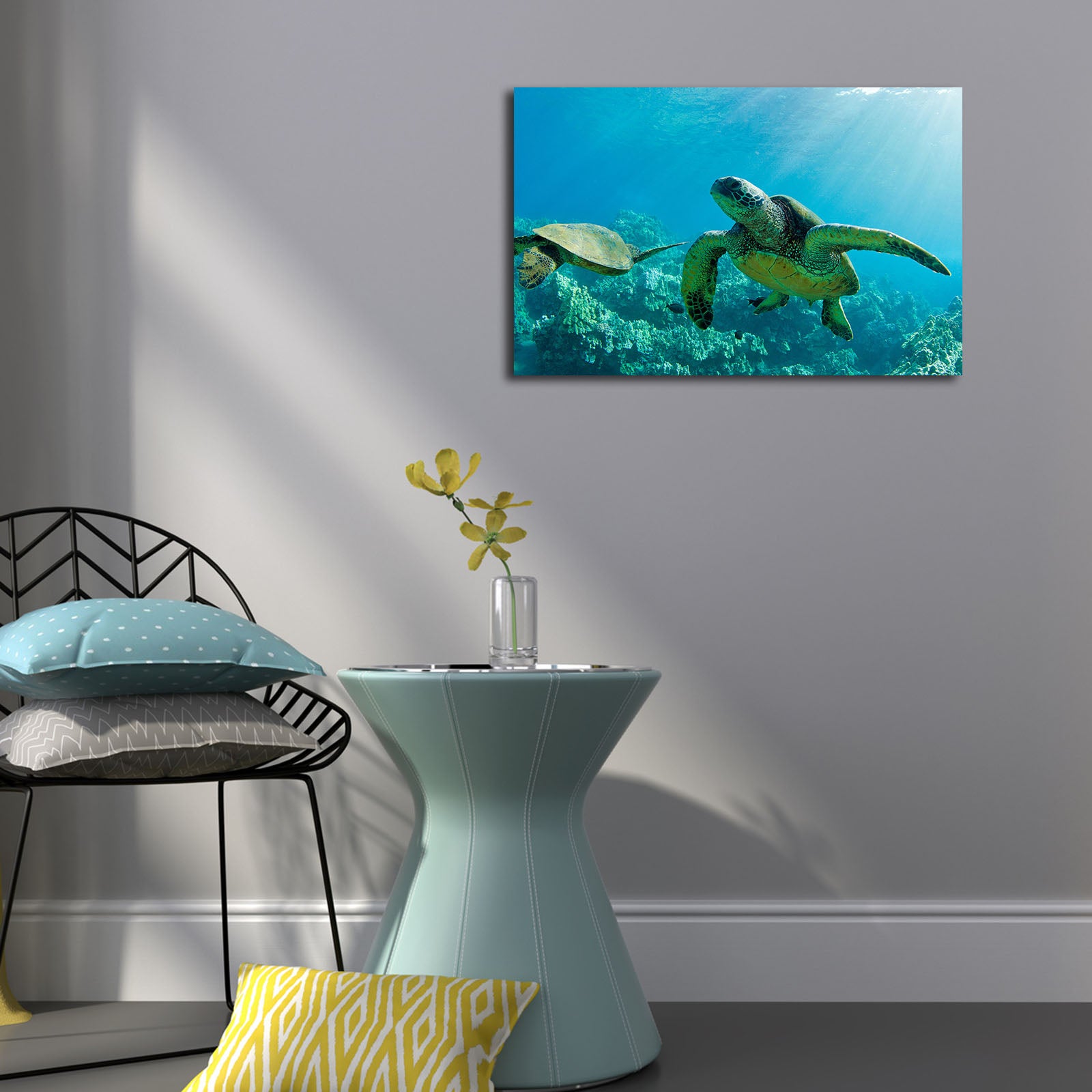 Quadro em Tela Decorativa Multicolor 45x70 cm, Tela 100% Camurça, Moldura de Madeira 3 cm – 4570HW-2 (Ref. 249CVT1371)