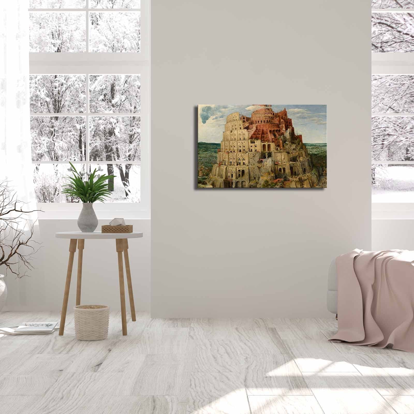 Tela Decorativa em Canvas Suede 100% FAMOUSART-09, Multicolor, 45 x 70 cm, Moldura de Madeira 3 cm