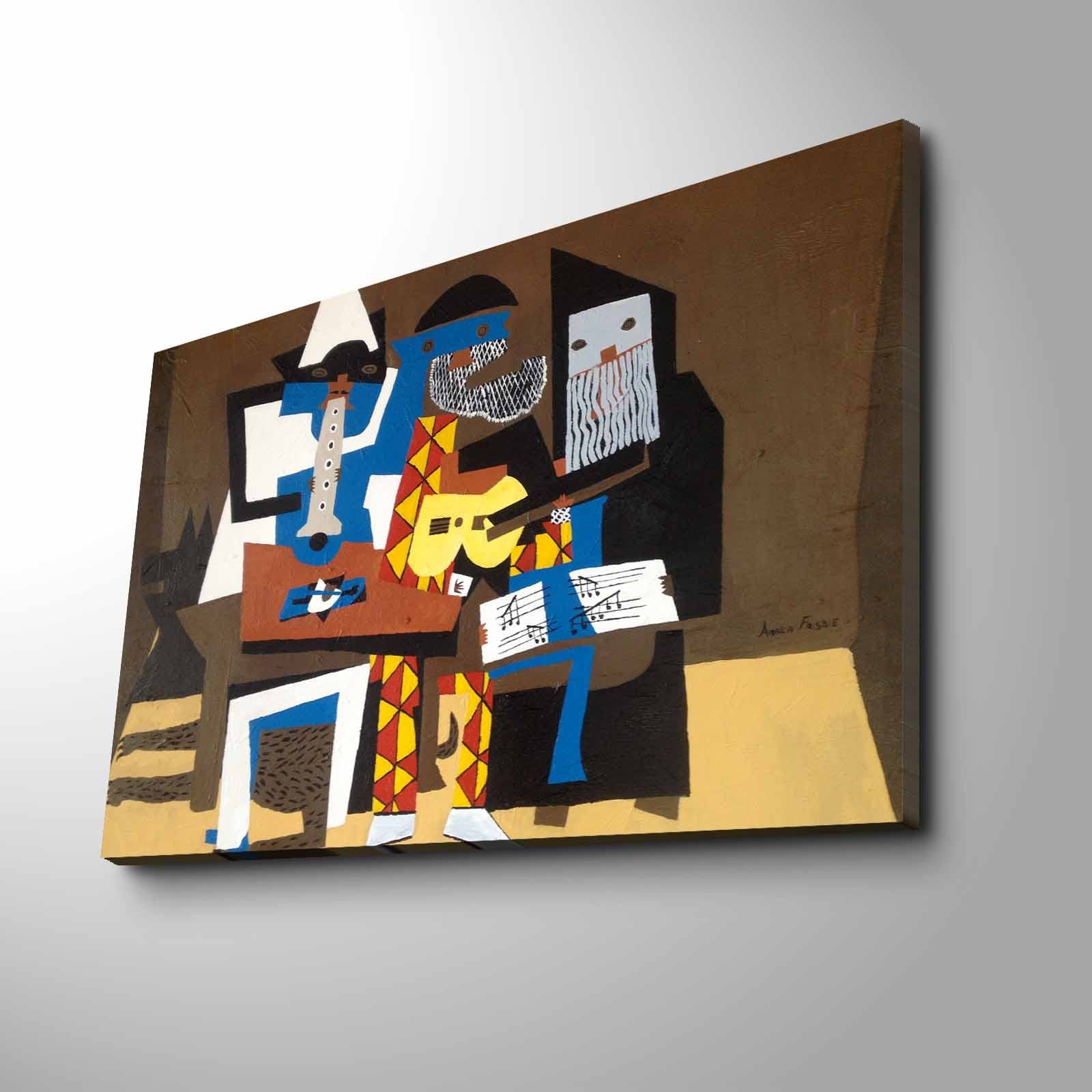 Tela Decorativa Multicolor FAMOUSART-10 – Camurça 100% com Moldura de Madeira (3 cm), 45 x 70 cm