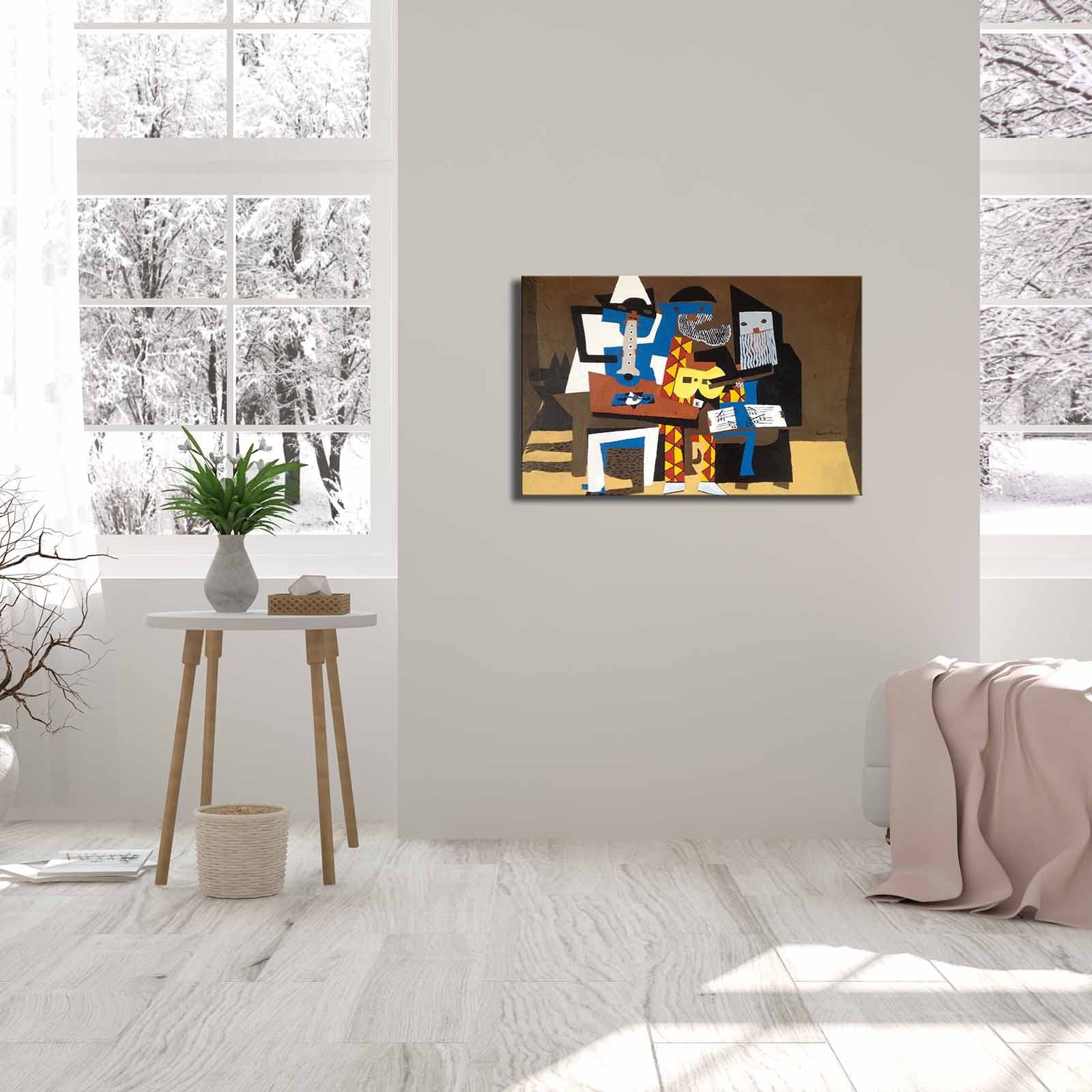 Tela Decorativa Multicolor FAMOUSART-10 – Camurça 100% com Moldura de Madeira (3 cm), 45 x 70 cm