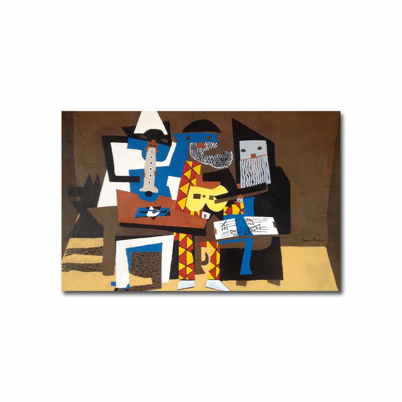 Tela Decorativa Multicolor FAMOUSART-10 – Camurça 100% com Moldura de Madeira (3 cm), 45 x 70 cm