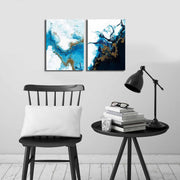 Quadro Decorativo em Tela Multicolor (Conjunto de 2) – Tela de Camurça 100% com Moldura de Madeira 2,8 cm – 28 x 38 cm cada (58 x 38 cm total)