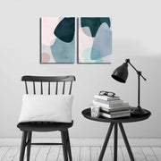 Conjunto de Quadros em Tela (2 Peças) Multicolor — 28x38 cm cada, Tela de Camurça 100% e Moldura de Madeira