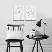 Conjunto de 2 Telas Decorativas Multicolor 28x38 cm (cada) | Total 58x38 cm | Tela Suede 100% com Moldura de Madeira 2,8 cm