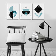 Conjunto de 3 Telas Decorativas Multicolor em Suede 100% – 88x38 cm – Moldura de Madeira