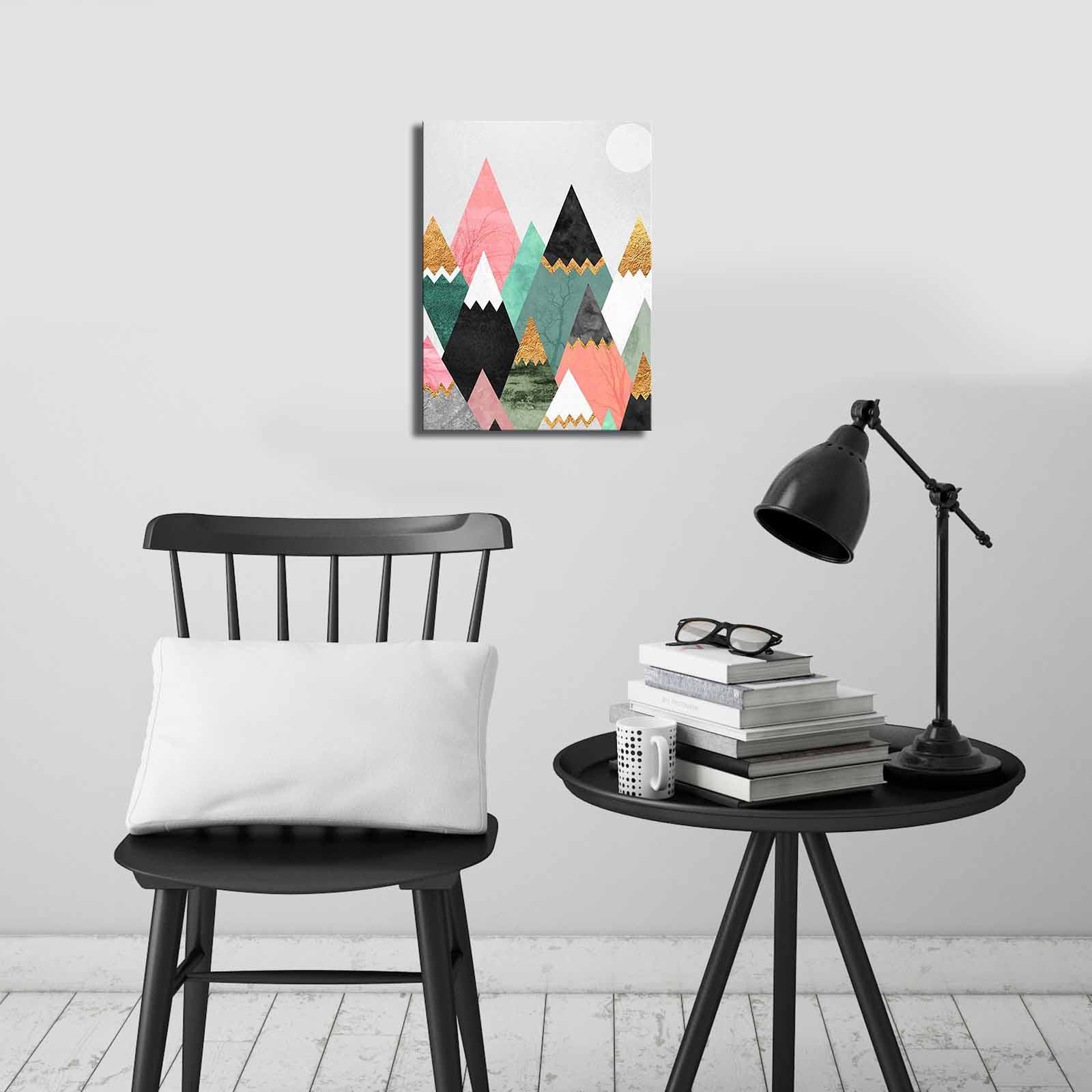 Tela Decorativa Multicolor 28x38 cm – Canvas 100% Camurça com Moldura de Madeira 2,8 cm