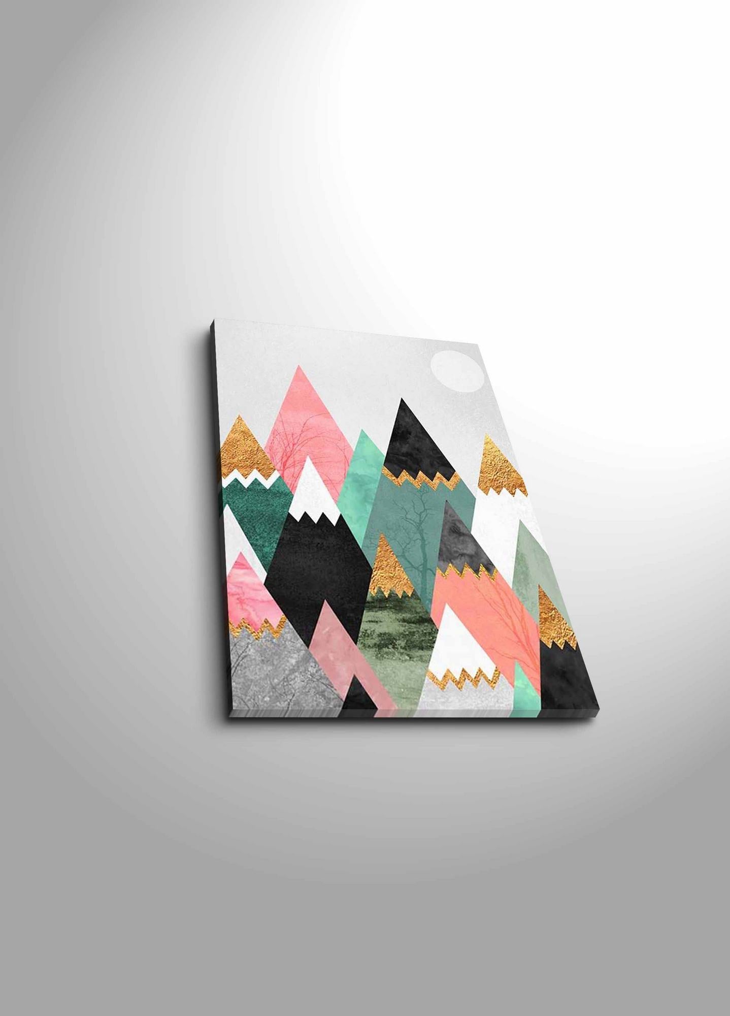 Tela Decorativa Multicolor 28x38 cm – Canvas 100% Camurça com Moldura de Madeira 2,8 cm