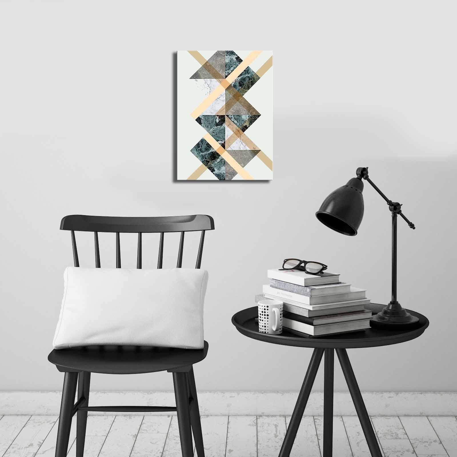 Tela Decorativa Multicolor 28x38 cm — Camurça 100% com Moldura de Madeira (2,8 cm)