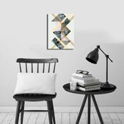 Tela Decorativa Multicolor 28x38 cm — Camurça 100% com Moldura de Madeira (2,8 cm)