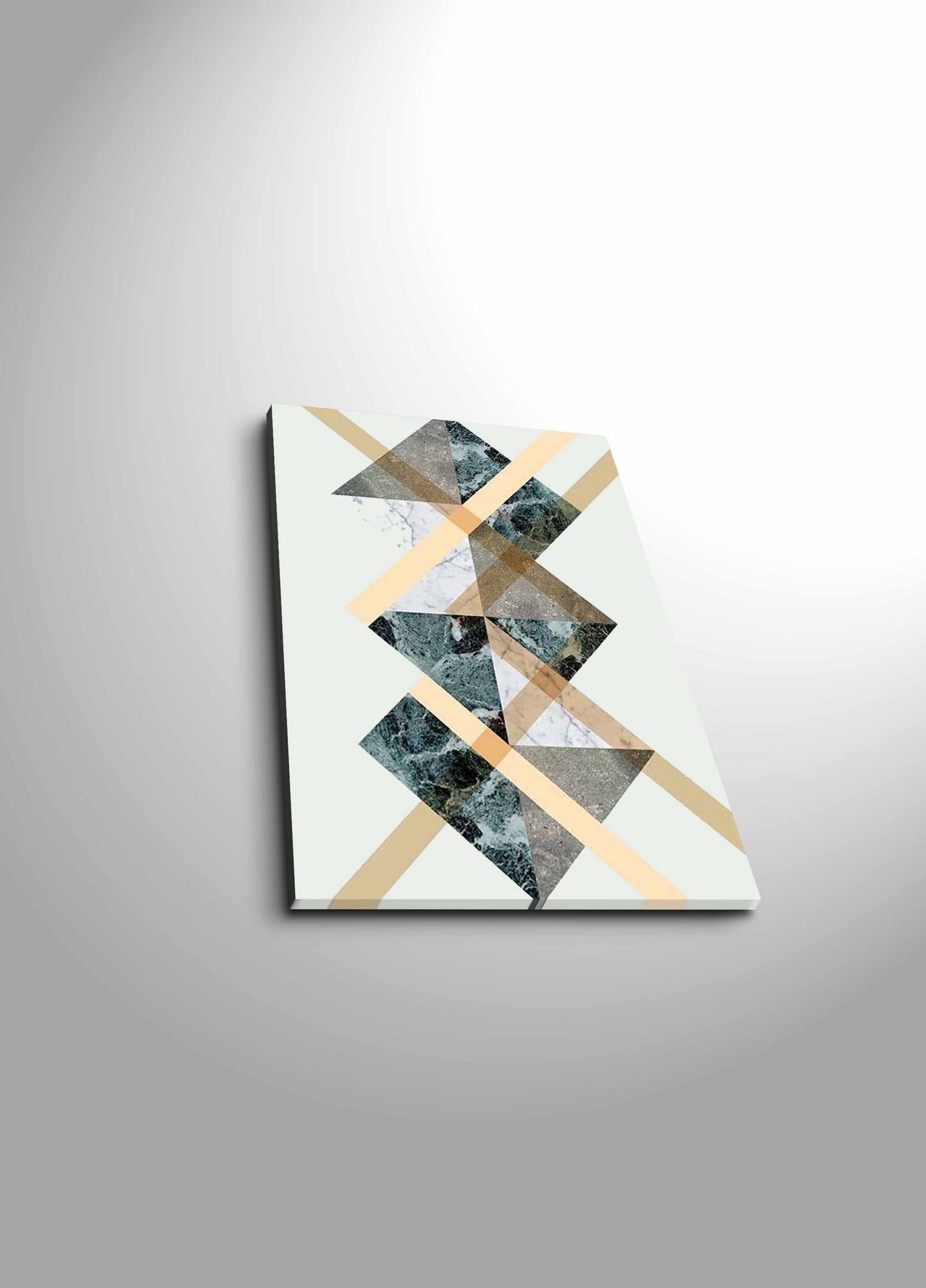 Tela Decorativa Multicolor 28x38 cm — Camurça 100% com Moldura de Madeira (2,8 cm)