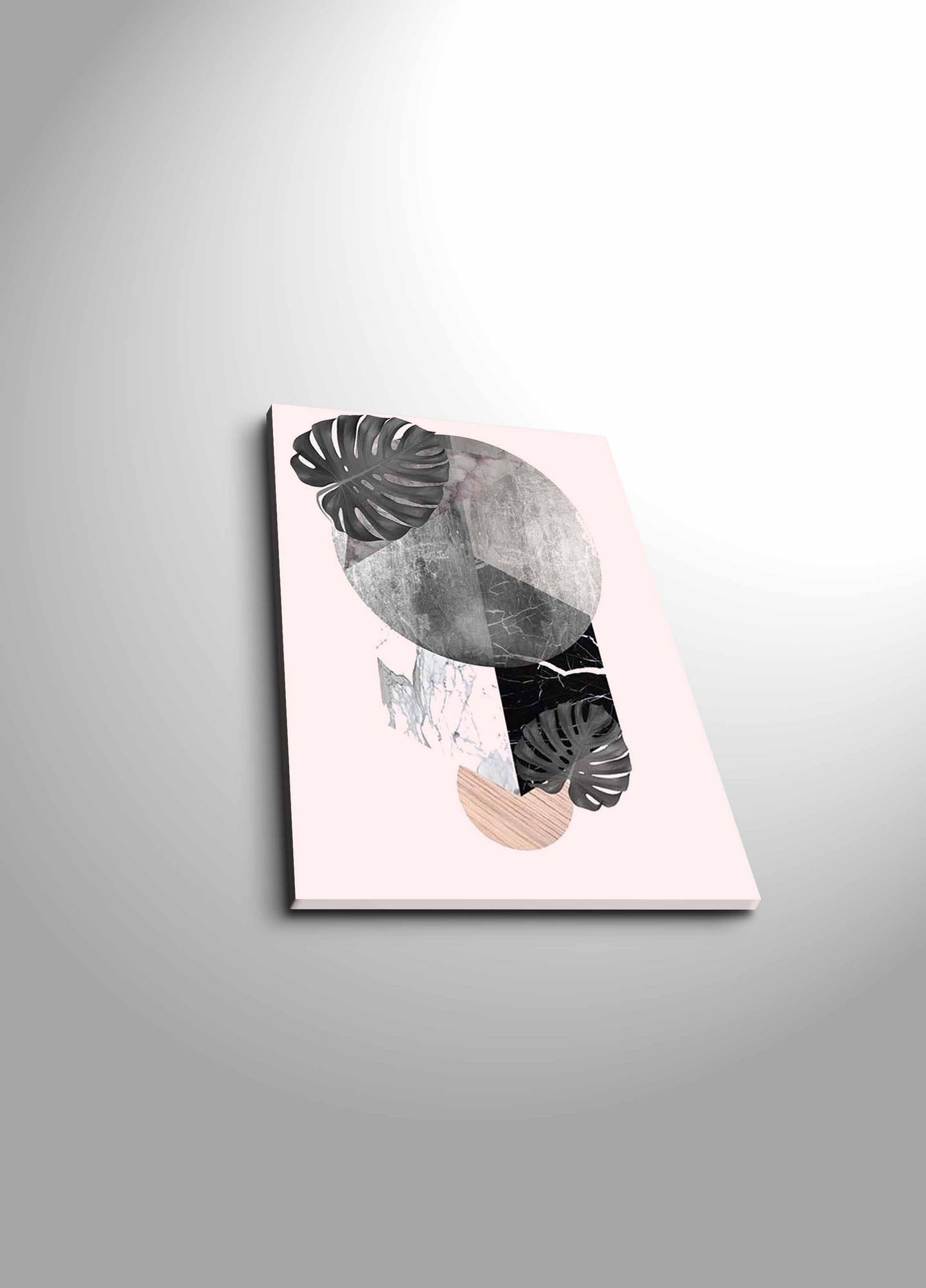 Tela Decorativa Multicolor 28x38 cm em Camurça 100% com Moldura de Madeira (2,8 cm)