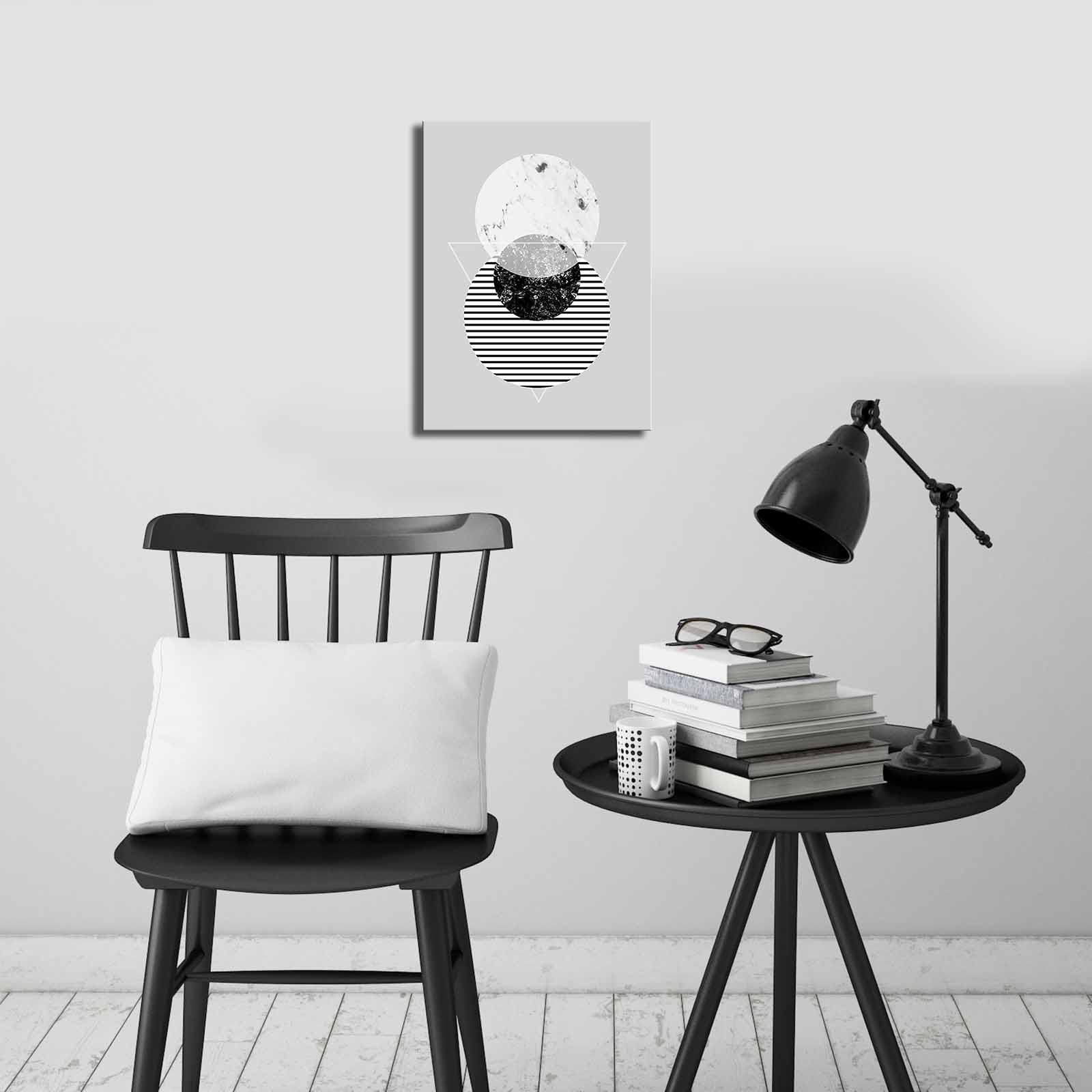 Tela Decorativa Multicolor em Suede 28x38 cm com Moldura de Madeira (2,8 cm) – 2838CIZC-06