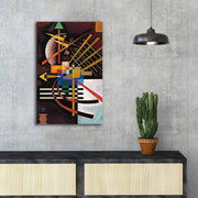 Pintura decorativa em tela de Wassily Kandinsky, 45 x 70 cm, 100% camurça, moldura 100% madeira (3 cm de espessura) | Arte elegante para decoração de casa e escritório