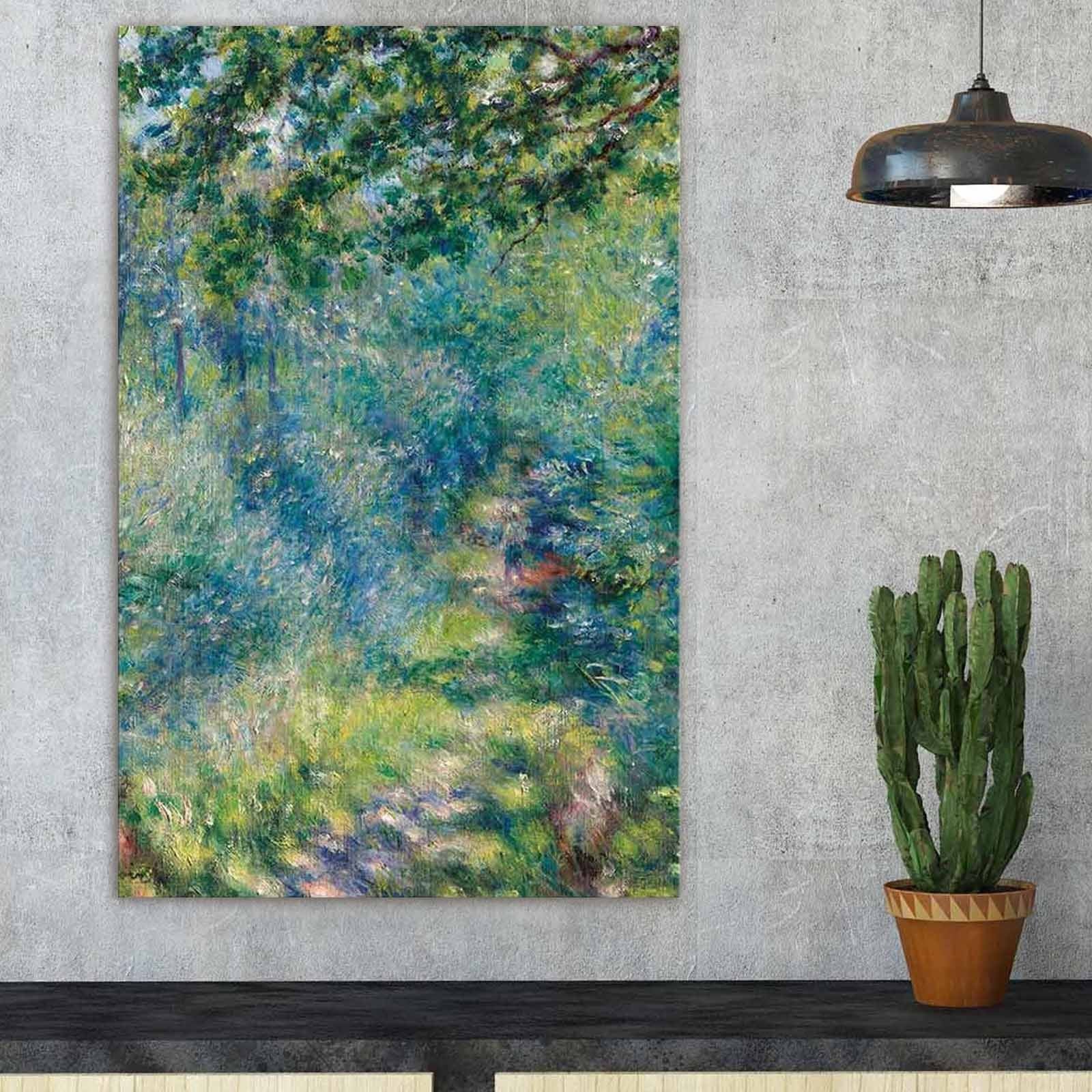 Pintura decorativa em tela de Pierre-Auguste Renoir, 45 x 70 cm, 100% camurça, moldura 100% madeira (3 cm de espessura) | Arte elegante para decoração de casa