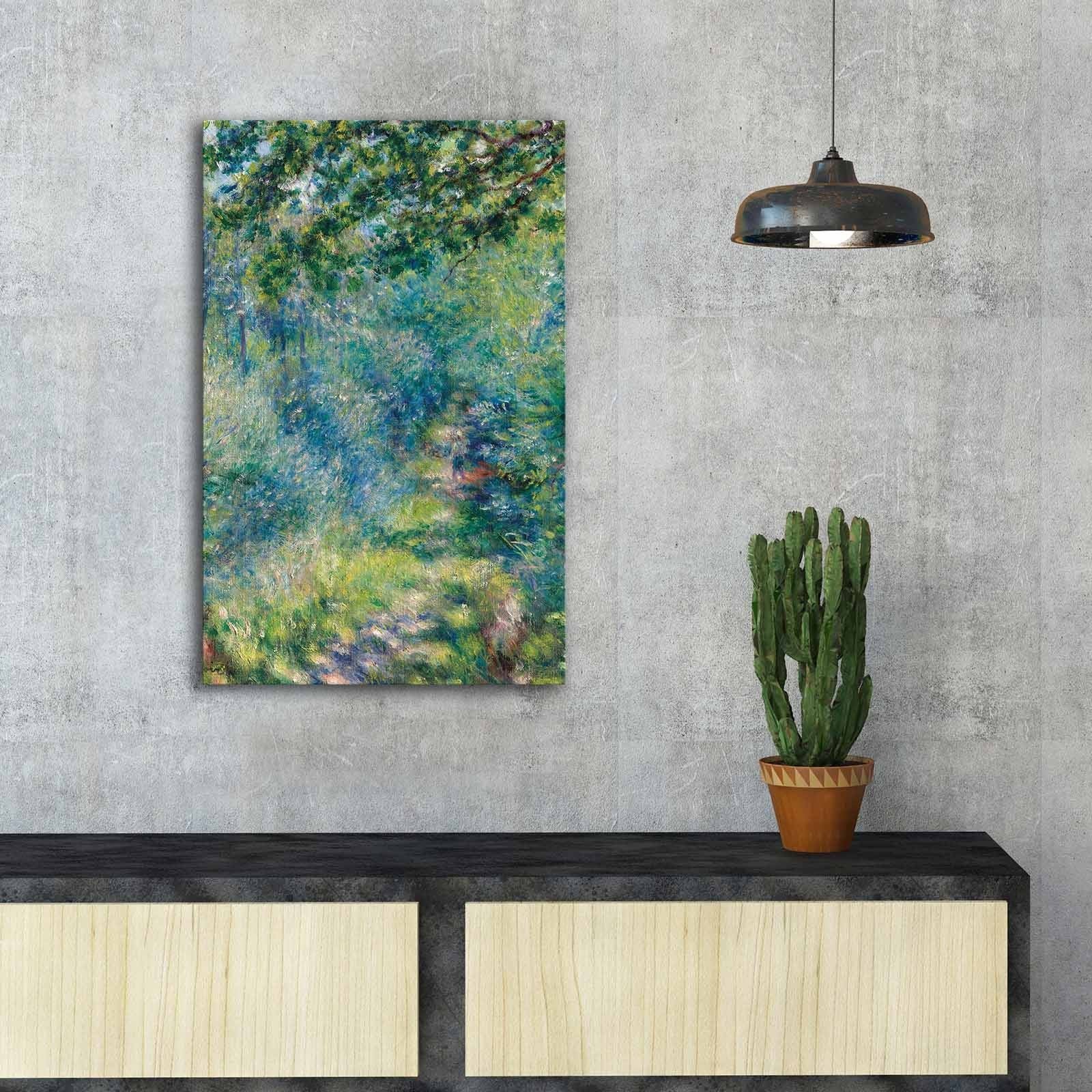 Pintura decorativa em tela de Pierre-Auguste Renoir, 45 x 70 cm, 100% camurça, moldura 100% madeira (3 cm de espessura) | Arte elegante para decoração de casa