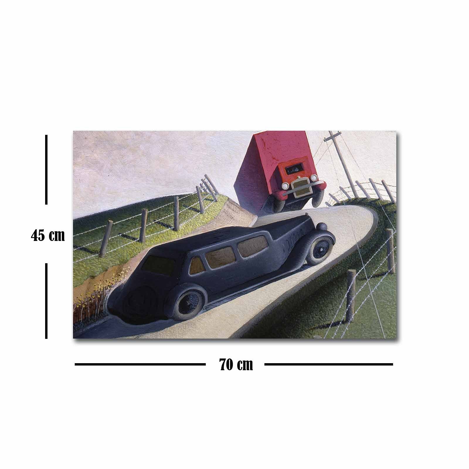 FAMOUSART-037 Quadro Decorativo em Tela Suede 100%, Multicolor, 45 x 70 cm, Moldura de Madeira 100% (3 cm)