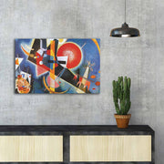 Pintura decorativa em tela de Wassily Kandinsky, 45 x 70 cm, 100% camurça, moldura 100% madeira (3 cm de espessura) | Arte elegante para decoração de casa e escritório