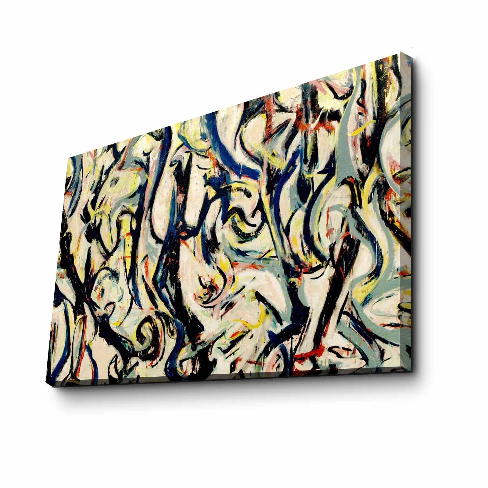 Quadro Decorativo em Tela FAMOUSART-045, Multicolor, 45x70 cm, Tela Camurça 100%, Moldura de Madeira 3 cm