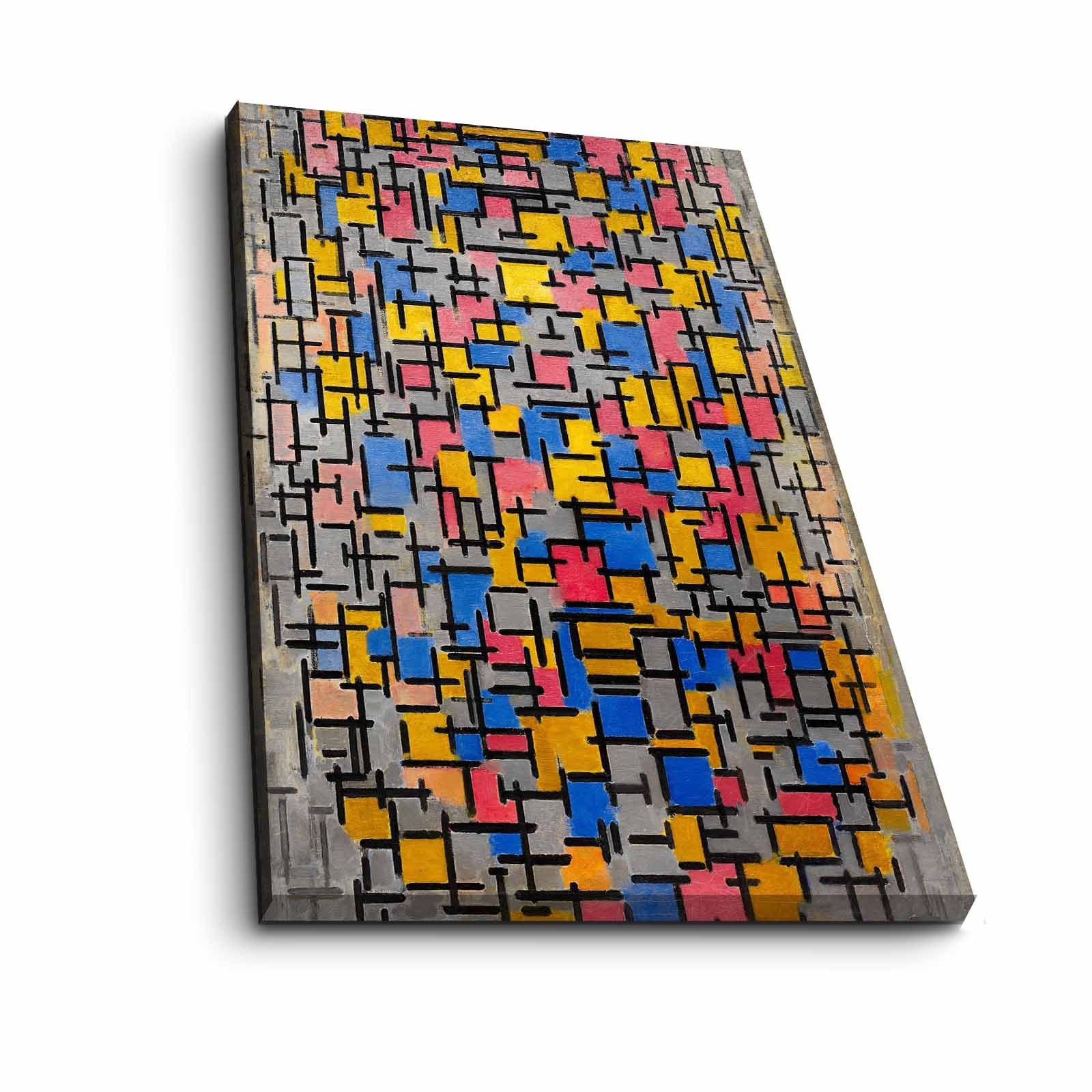 Tela Decorativa Multicolor FAMOUSART-049, Suede 100%, Moldura de Madeira 3 cm, 45 x 70 cm