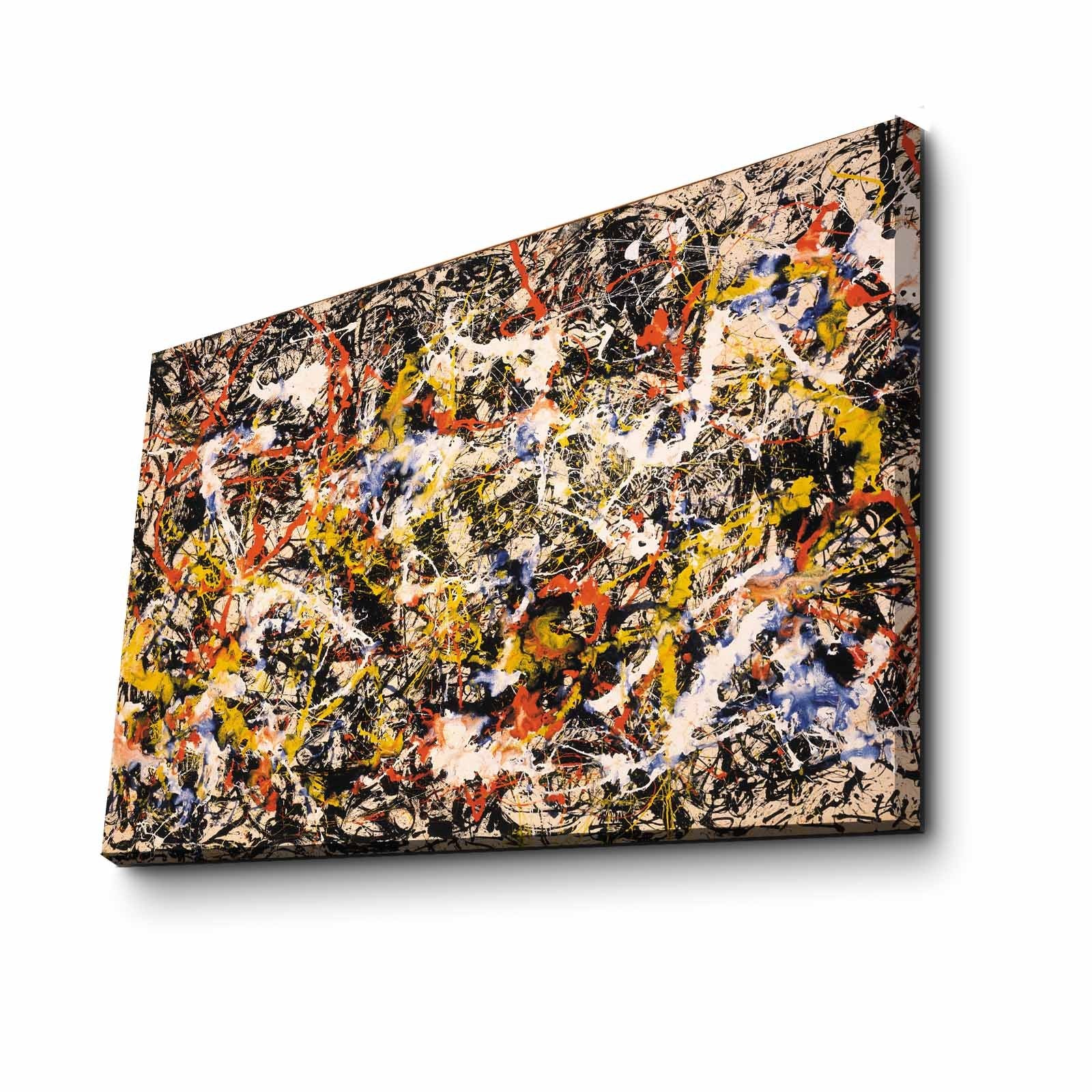 Tela Decorativa Multicolor FAMOUSART-050 em Canvas Suede 100% 45x70 cm com Moldura de Madeira 3 cm