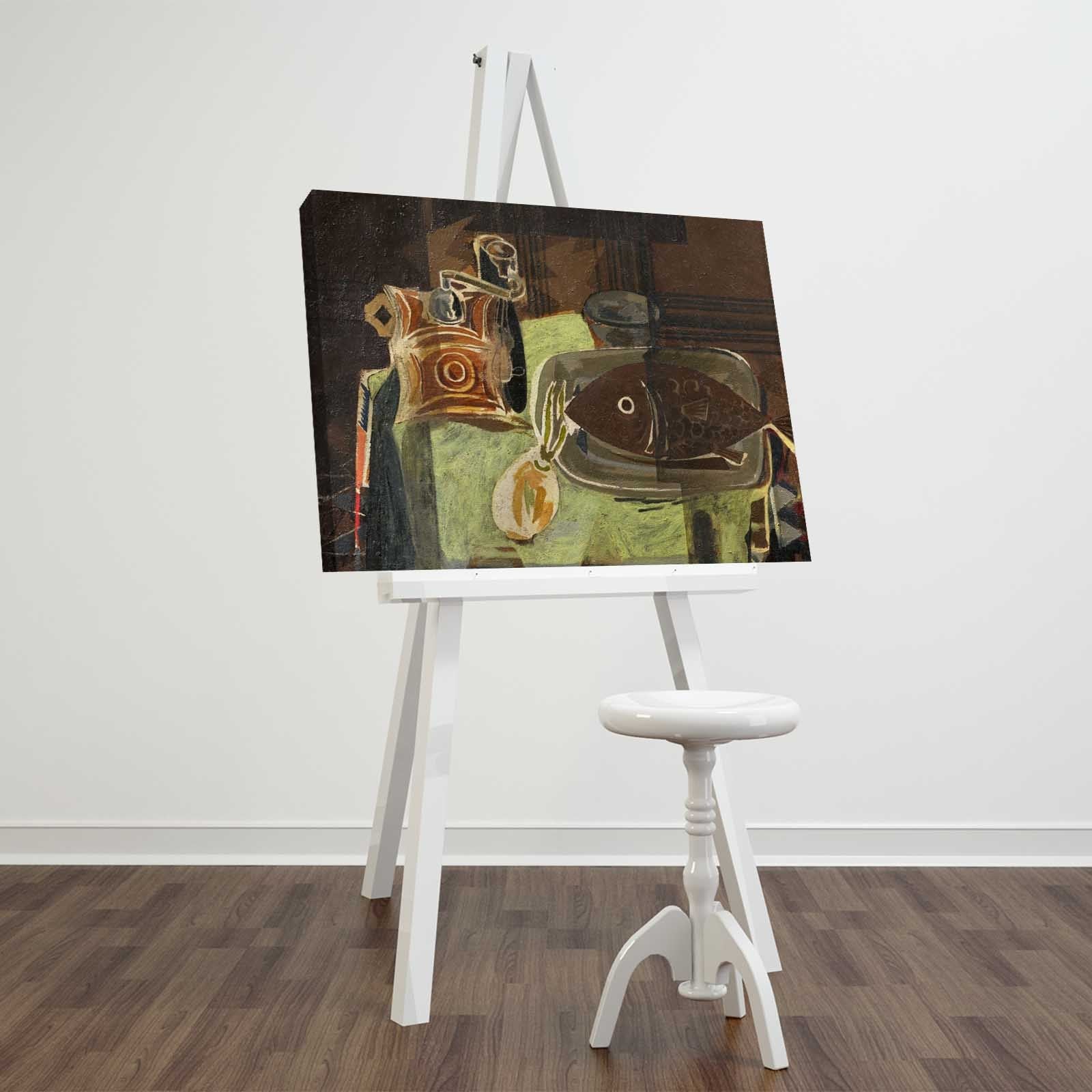 Tela Decorativa Multicolor FAMOUSART-054, 45x70 cm, Suede 100%, Moldura de Madeira 3 cm