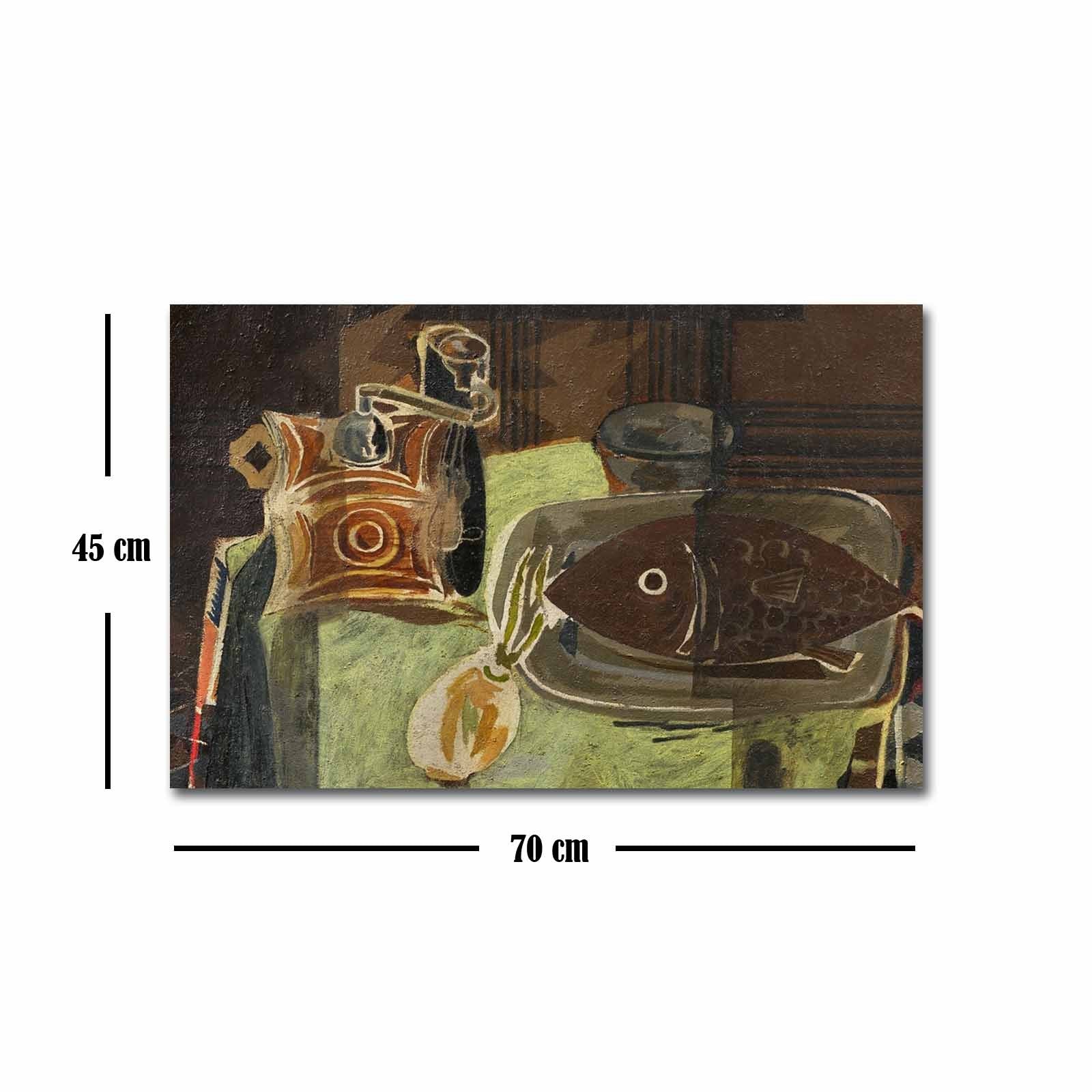 Tela Decorativa Multicolor FAMOUSART-054, 45x70 cm, Suede 100%, Moldura de Madeira 3 cm