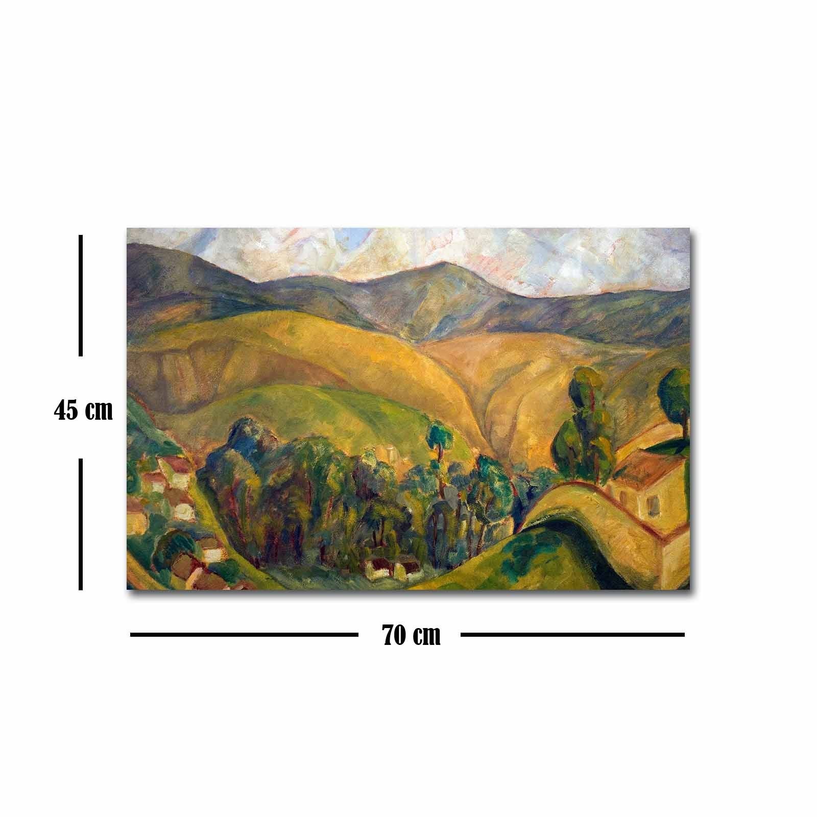 Quadro em Tela Decorativa FAMOUSART-057, Multicolor, 45x70 cm, Tela Suede 100%, Moldura de Madeira 3 cm