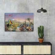 Quadro em Tela Decorativa Multicolor 45x70 cm – Camurça 100% com Moldura de Madeira 3 cm | FAMOUSART-060