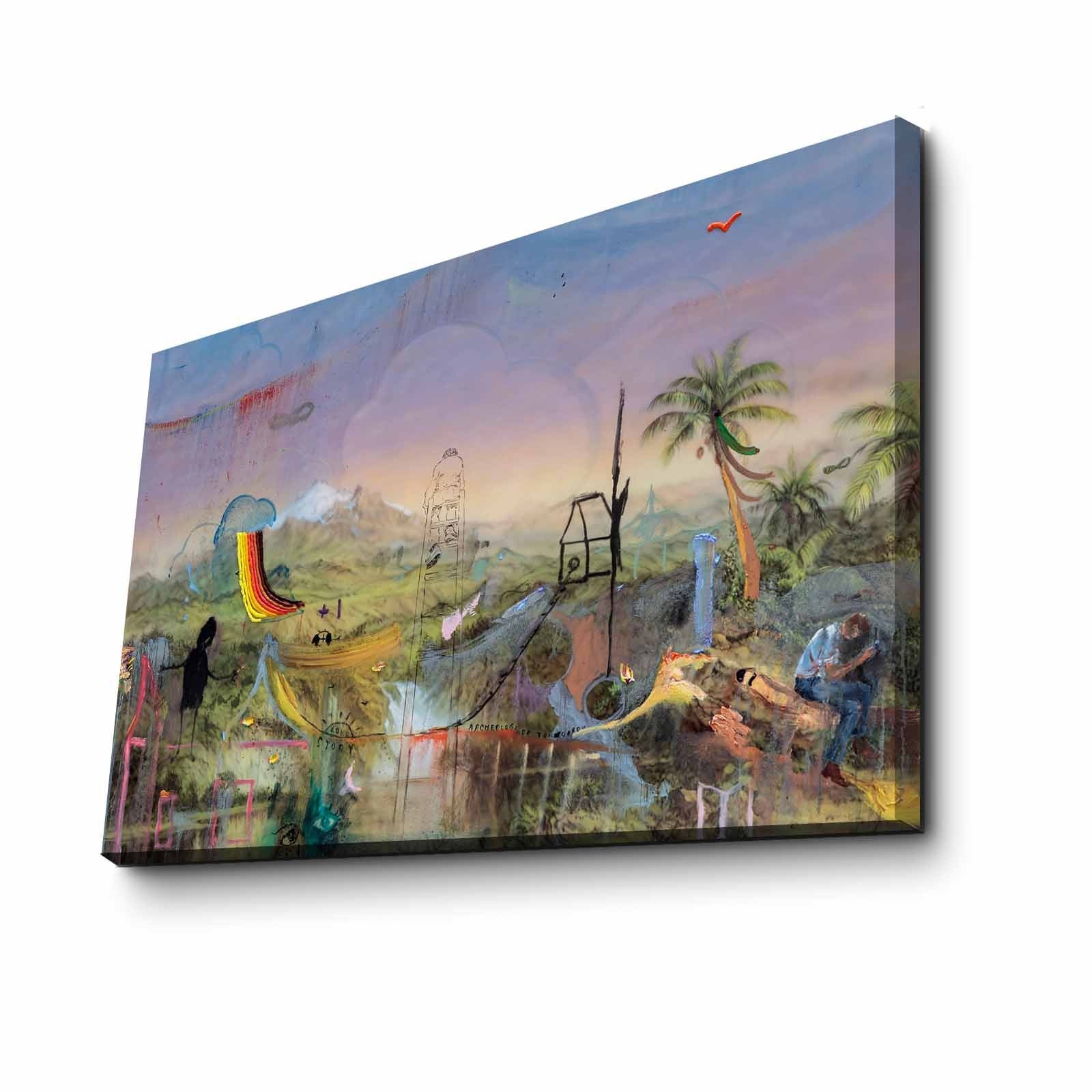 Quadro em Tela Decorativa Multicolor 45x70 cm – Camurça 100% com Moldura de Madeira 3 cm | FAMOUSART-060