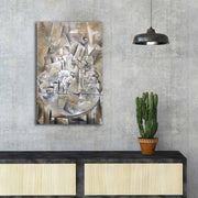 Tela Decorativa FAMOUSART-062, Camurça 100%, 45 x 70 cm, Moldura de Madeira 3 cm, Multicolorido