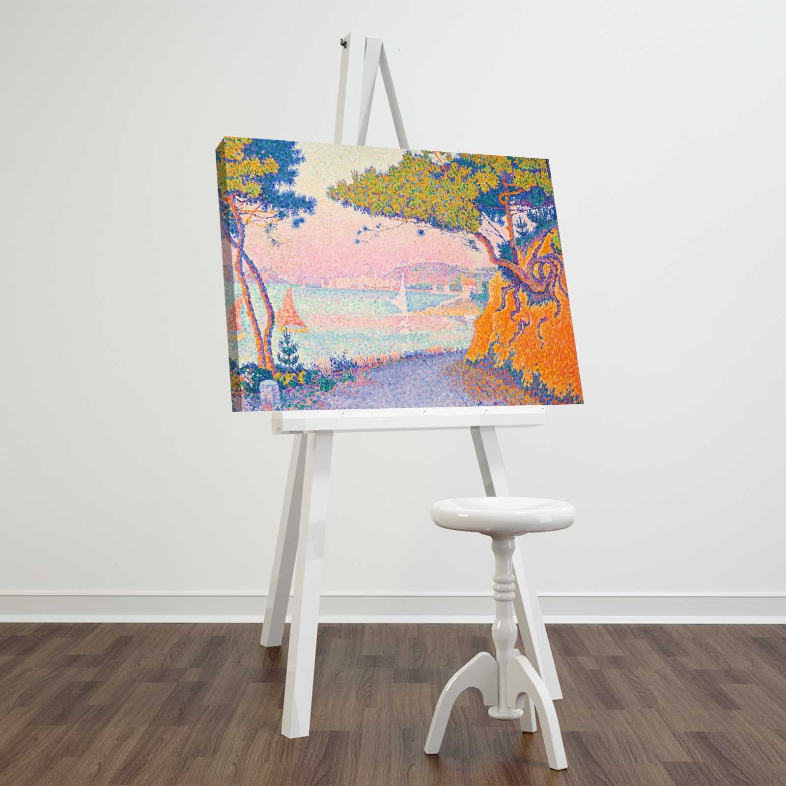 Tela Decorativa Multicolor FAMOUSART-065 | Camurça 100% | Moldura de Madeira 3 cm | 45 x 70 cm