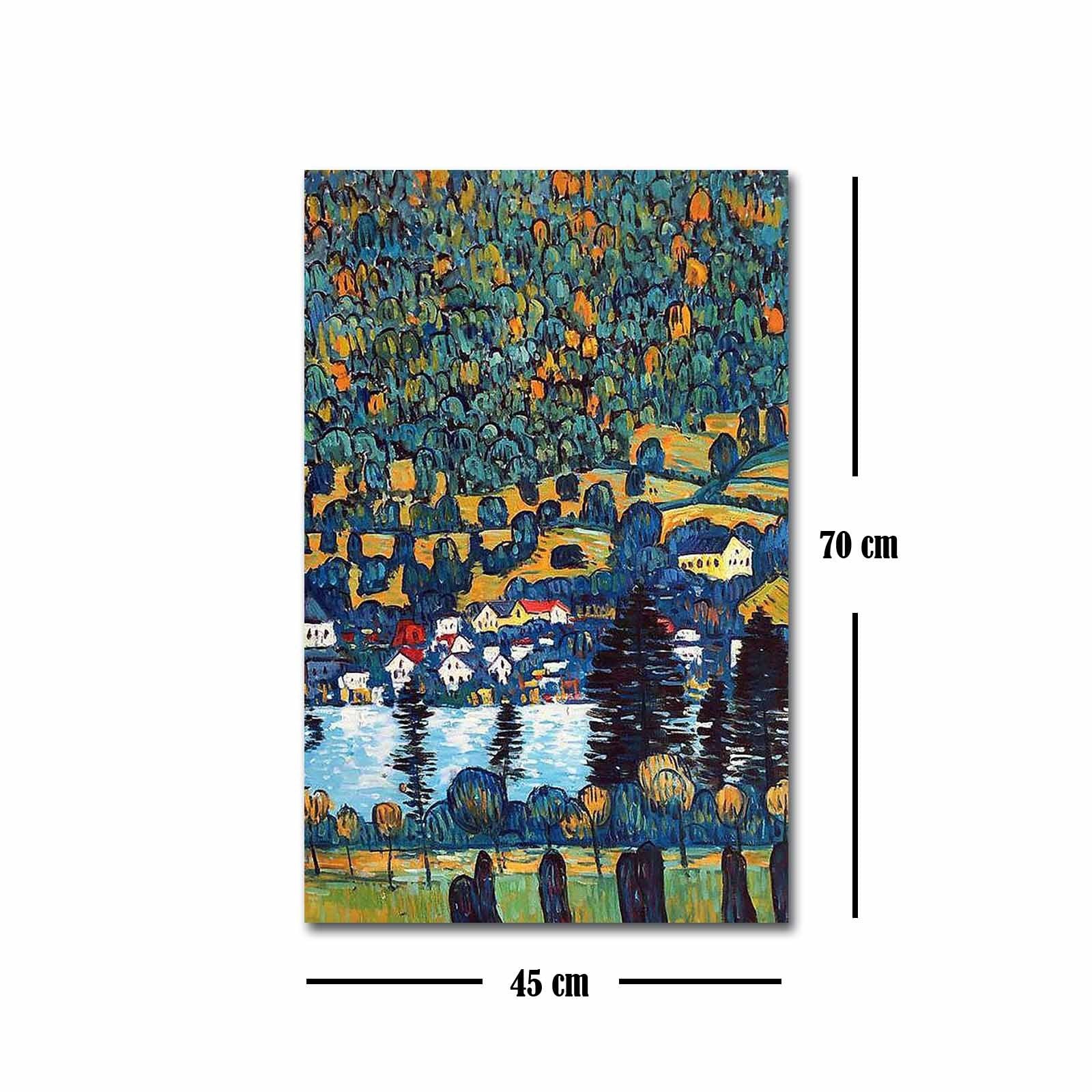 Quadro em Tela Decorativa Multicolor FAMOUSART-066 — Suede 100%, 45x70 cm, Moldura de Madeira 3 cm
