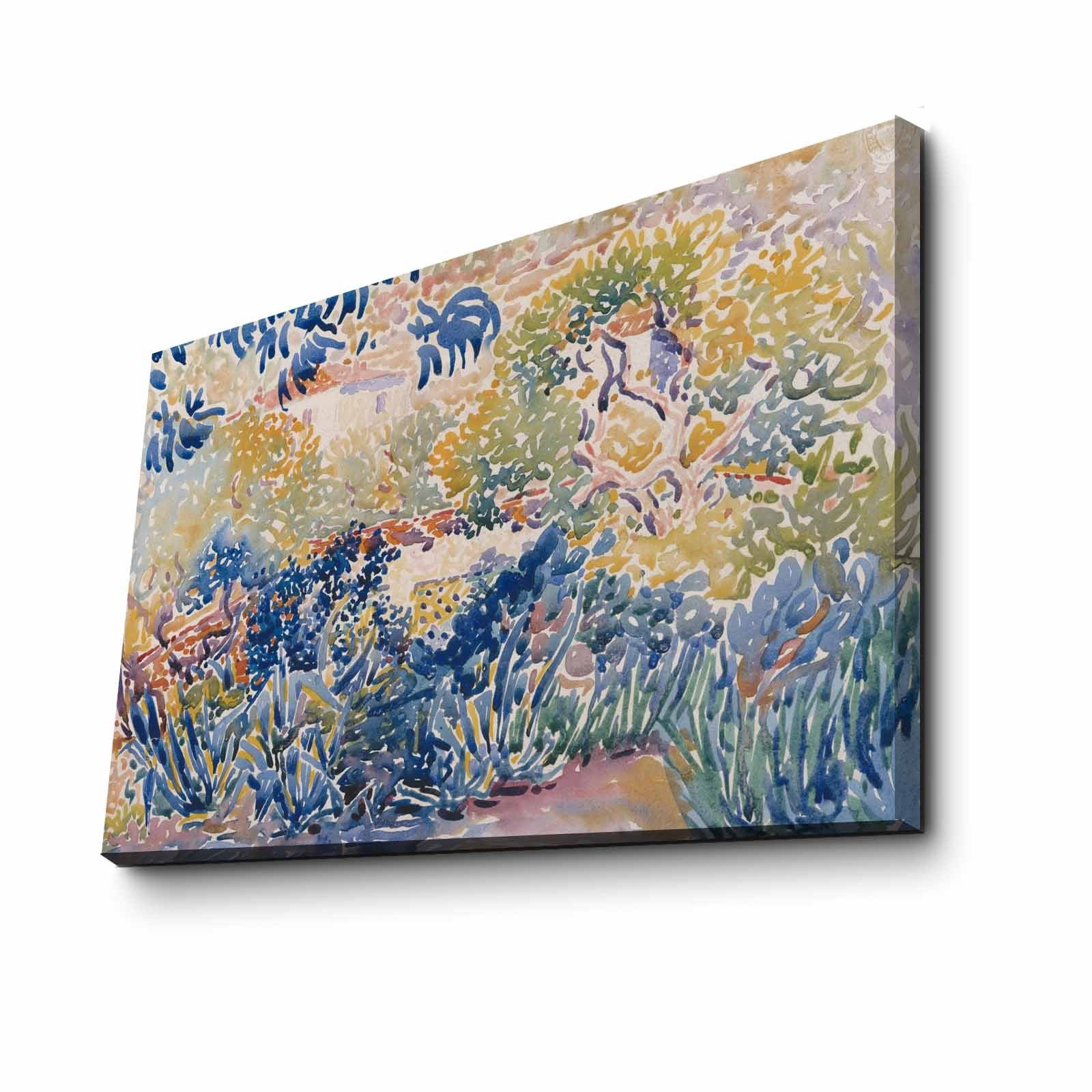 Quadro Decorativo em Tela Suede Multicolor FAMOUSART-067, 45x70 cm, Moldura de Madeira 3 cm