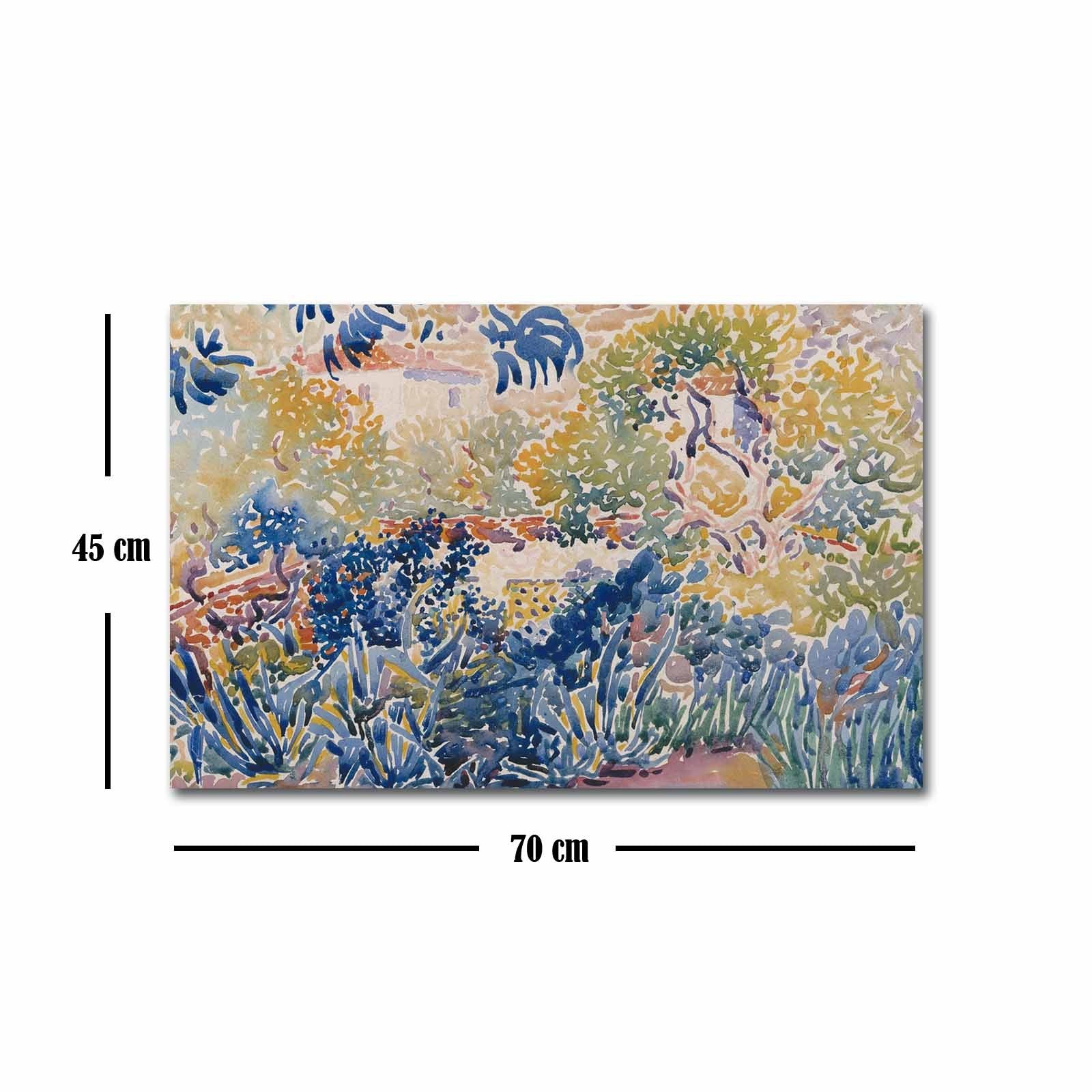 Quadro Decorativo em Tela Suede Multicolor FAMOUSART-067, 45x70 cm, Moldura de Madeira 3 cm