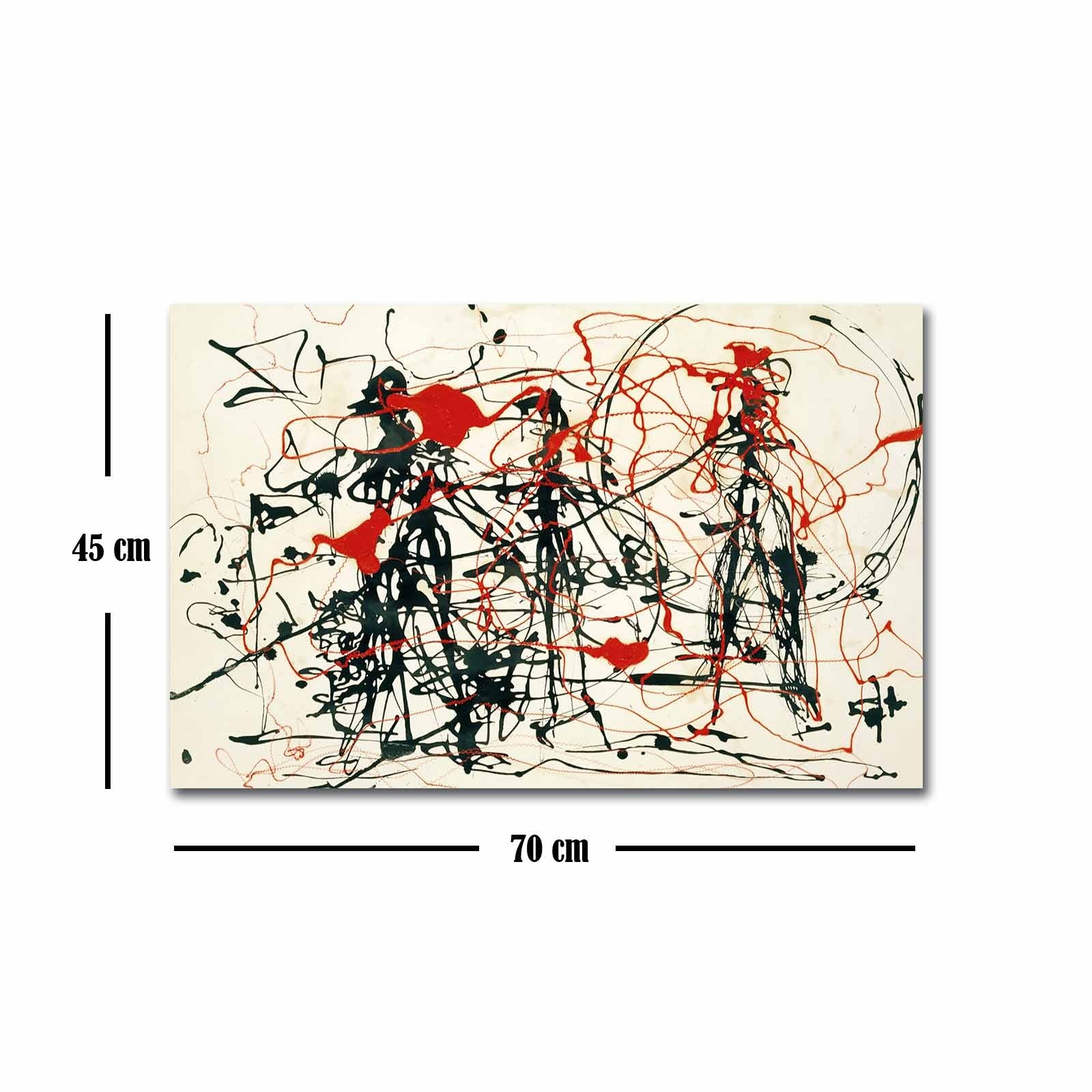 Tela Decorativa FAMOUSART-070, Multicolor, 45 x 70 cm, Suede 100%, Moldura em Madeira 3 cm